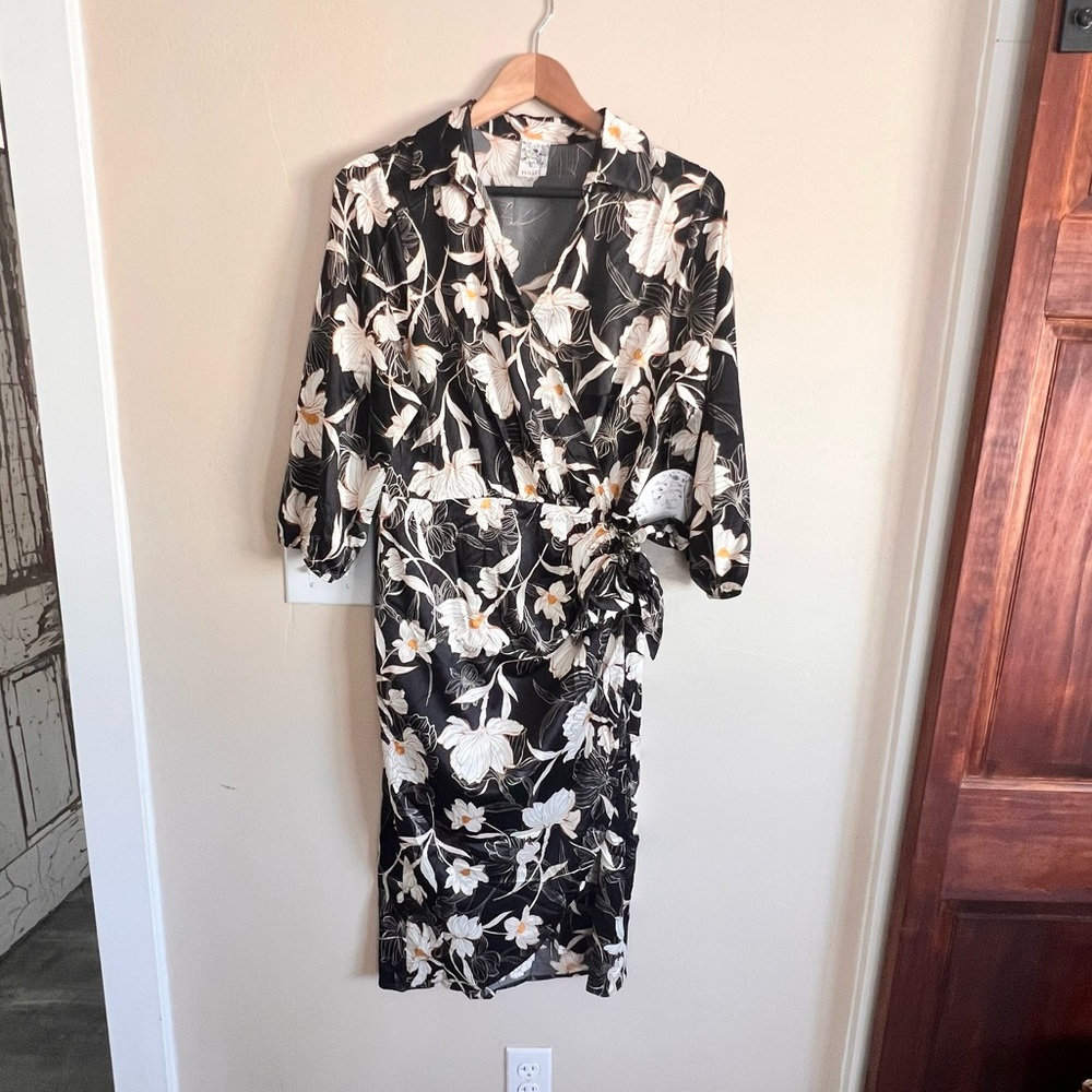 NWT Naïf Floral Silk Faux Tie Dress M